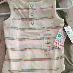 Garanimals Cream and Green Striped One Piece